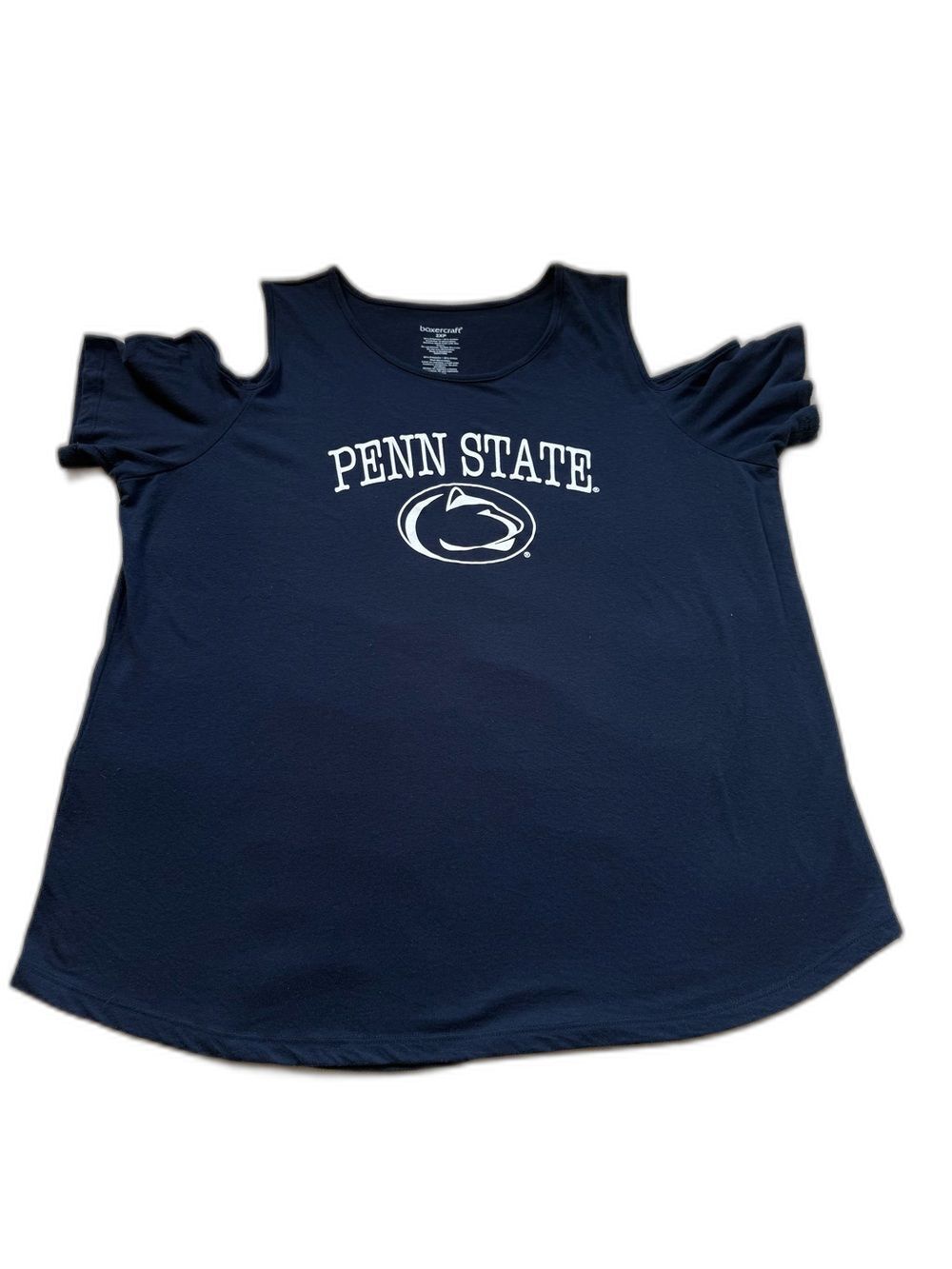 Penn State Nittany Lions Boxercraft Women's 2XP Plus Cold Shoulder Top Logo PSU